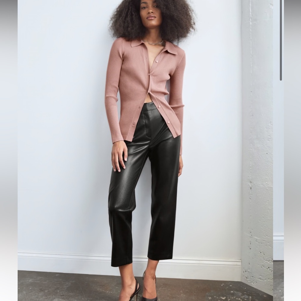 Babaton Command Cropped Vegan Leather Pants size 4